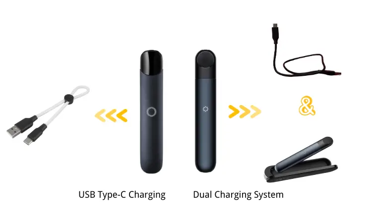 RELX Alpha vs Infinity charging system